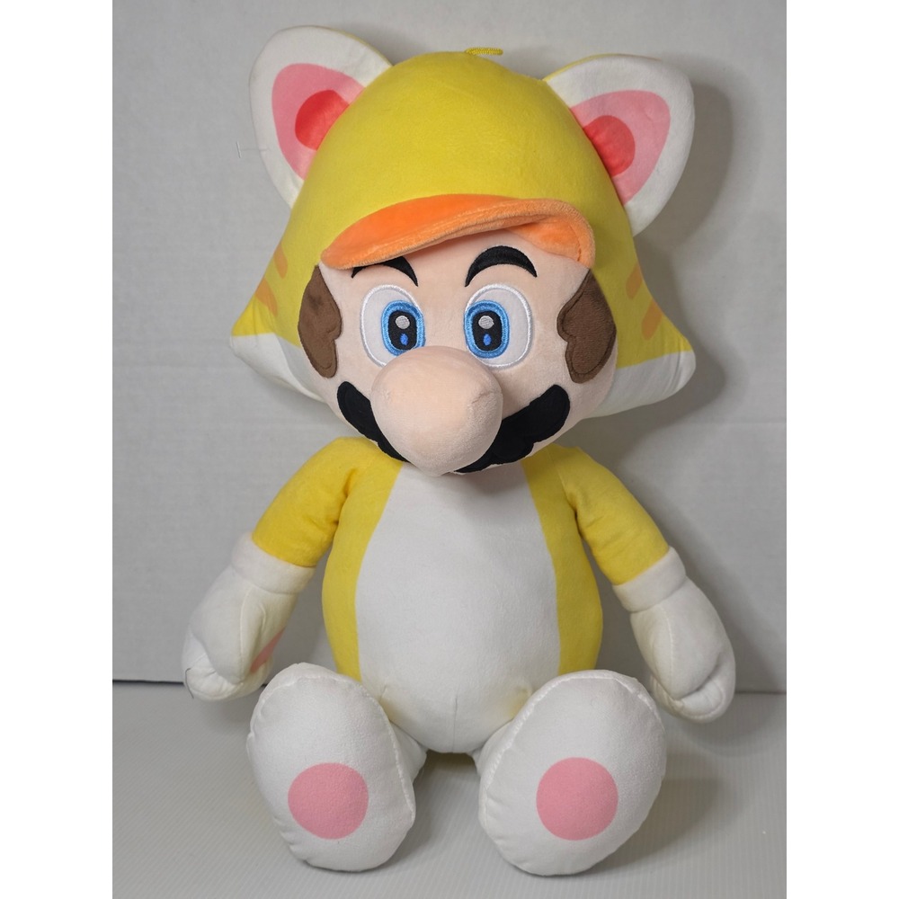Super Mario Cat Mario Plush Yellow‎ 22 Inch Nintendo No Tag Large